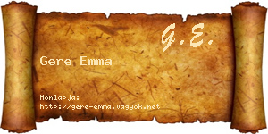 Gere Emma névjegykártya